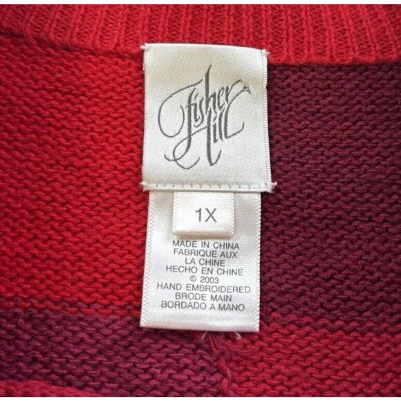 Fisher Hill Women’s Vintage Snowglobe “Ugly” Christmas Cardigan Sweater Size 1X - Picture 8 of 9